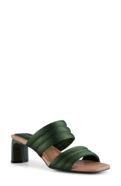 Shoe The Bear Sylvi Padded Strap Sandal In Moss Green Satin