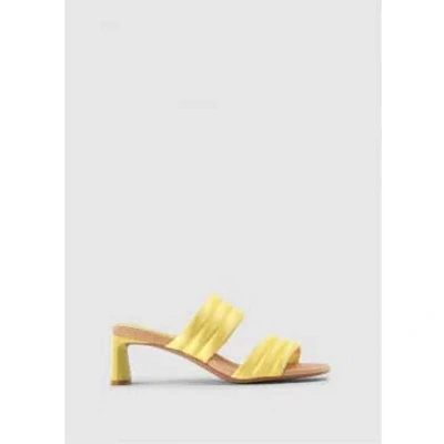 Shoe The Bear Womens Sylvi Padded Strap Heeled Sandals In Butter Satin In Yellow
