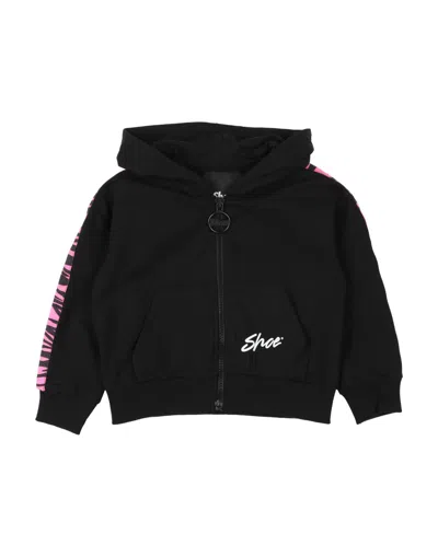 Shoe® Babies' Shoe Toddler Girl Sweatshirt Black Size 4 Cotton, Elastane