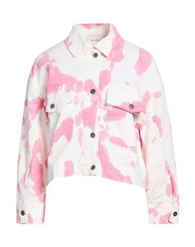 Shoe® Shoe Woman Denim Outerwear Pink Size M Cotton, Elastane