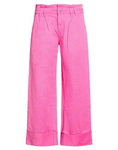 Shoe® Shoe Woman Jeans Fuchsia Size M Cotton, Elastane In Pink