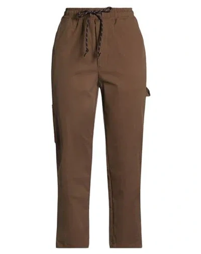 Shoe® Shoe Woman Pants Khaki Size M Cotton, Nylon, Elastane In Brown