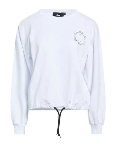 Shoe® Shoe Woman Sweatshirt White Size Xl Cotton, Elastane