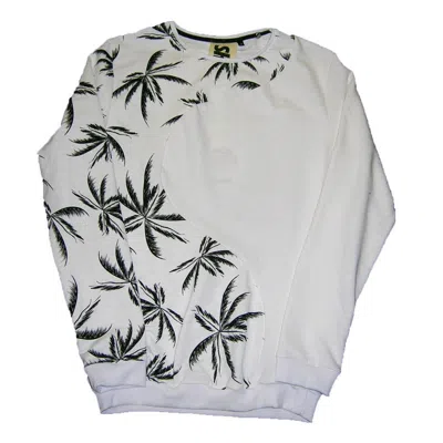 Shoeshine Men's Crewneck Sweatshirt  Sweatshirt Crewneck "e5gu21/f" Palme White/black In Gray