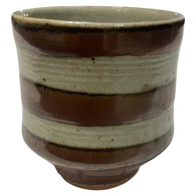 Pre-owned Shoji Hamada Mingei Kakiyu Kaki Glaze Japanese Pottery Yunomi Teacup Signed Box In Black