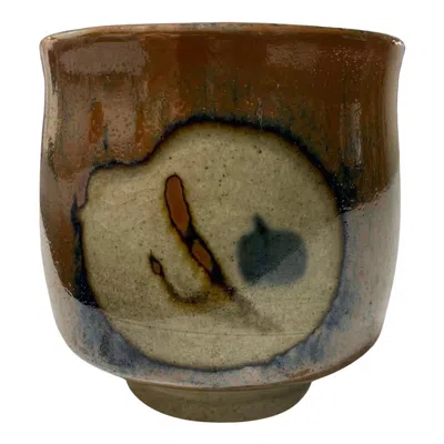 Pre-owned Shoji Hamada Mingei Kakiyu Kaki Glaze Japanese Studio Pottery Yunomi Teacup In Brown