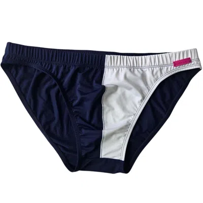 Shokan 28 Men's Blue / White Swim Tanga Briefs Navy-white Color Block
