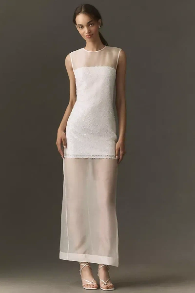 Shona Joy Amerie Silk Organza Maxi Dress In White