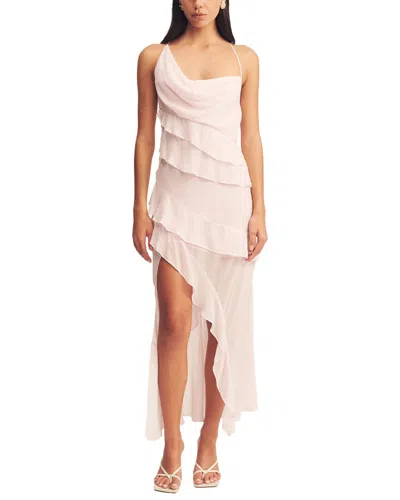 Shona Joy Amina Asymmetrical Ruffle Maxi Dress In Pink