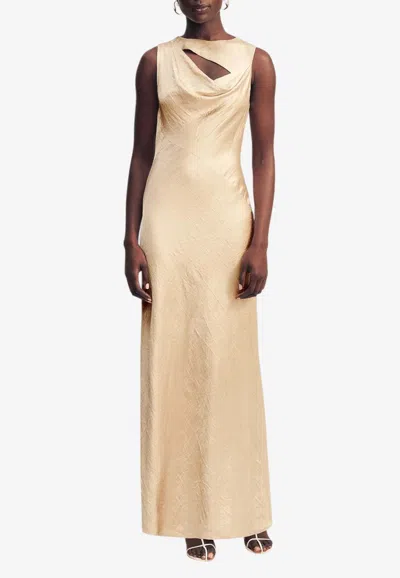 Shona Joy Andie Cowl-neck Maxi Dress In Neutral