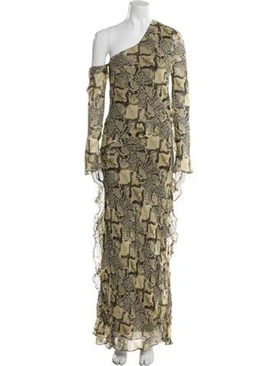 Pre-owned Shona Joy Animal Print Long Dress In Multi