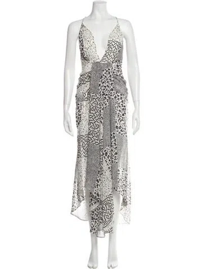 Pre-owned Shona Joy Animal Print Midi Length Dress In Multi