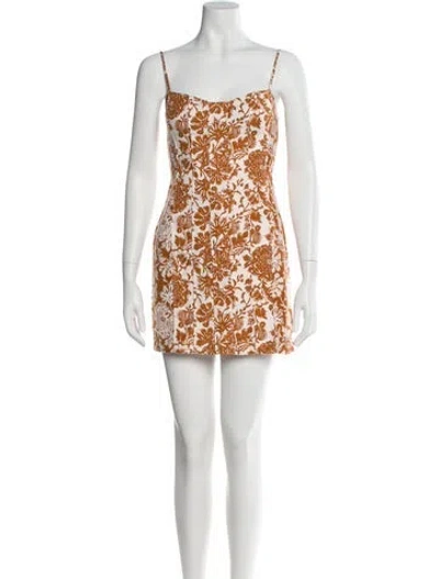 Pre-owned Shona Joy Animal Print Mini Dress In Orange
