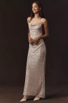 Shona Joy Anthropologie Weddings X  Primrose Sequin Maxi Dress In White