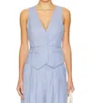 Shona Joy Asher Belted Vest In Chambray Blue In Blue
