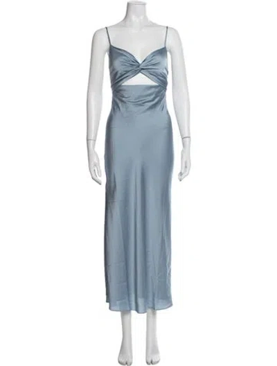 Pre-owned Shona Joy Baby Cashmere Long Dress In Blue