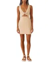 Shona Joy Basic Twist Front Mini Dress In Neutral