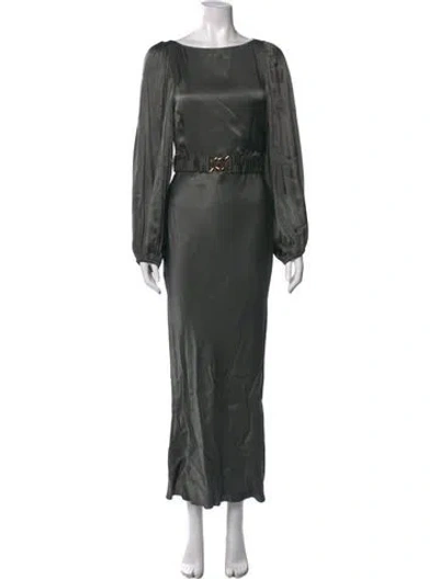Pre-owned Shona Joy Bateau Neckline Long Dress In Green