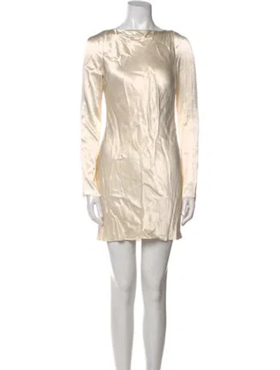 Pre-owned Shona Joy Bateau Neckline Mini Dress In Neutral