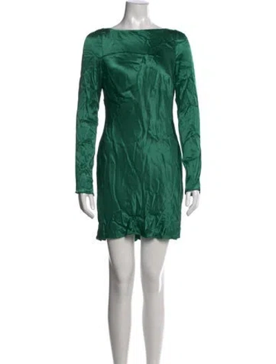 Pre-owned Shona Joy Bateau Neckline Mini Dress W/ Tags In Green