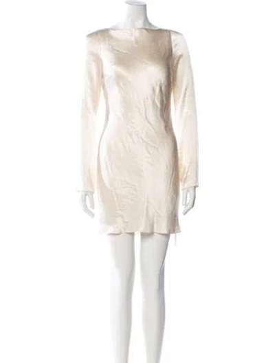 Pre-owned Shona Joy Bateau Neckline Mini Dress W/ Tags In Neutral