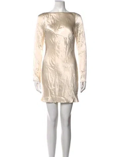 Pre-owned Shona Joy Bateau Neckline Mini Dress W/ Tags In Neutrals