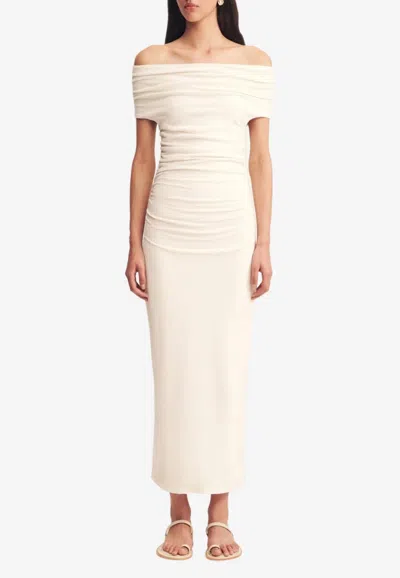 Shona Joy Beau Off-shoulder Midi Dress In White