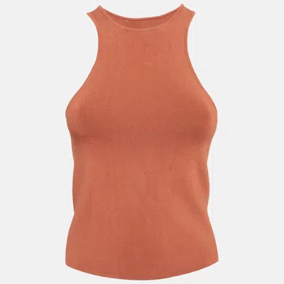 Pre-owned Shona Joy Brown Stretch Knit Crop Top S