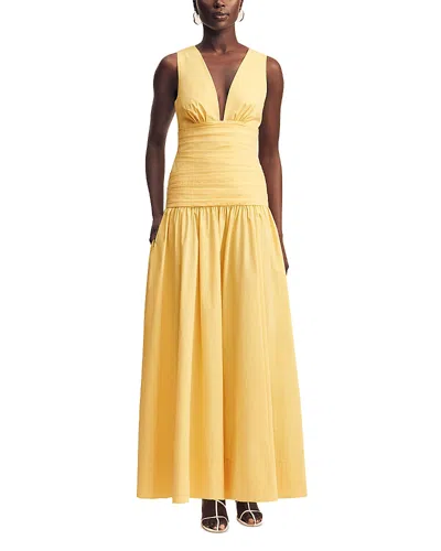 Shona Joy Campbell Gathered Maxi Dress In Yellow