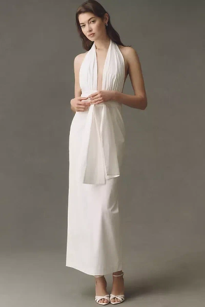 Shona Joy Campbell Halter Maxi Dress In White
