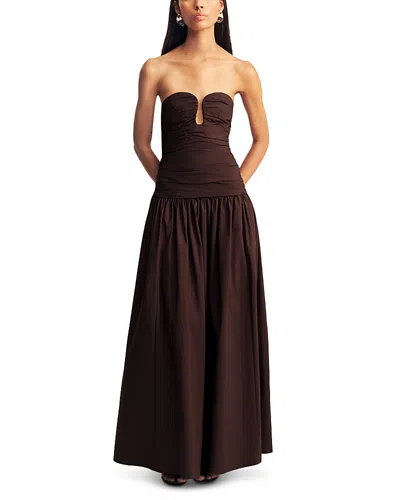 Shona Joy Campbell Pleated Drop Waist Maxi Dress In Multi