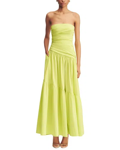 Shona Joy Campbell Strapless Tiered Maxi Dress In Green