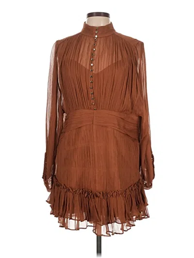 Pre-owned Shona Joy Casual Dress In Brown