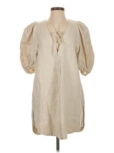 Pre-owned Shona Joy Casual Dress In Tan