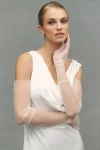 Shona Joy Cirrus Sheer Tulle Gloves In White