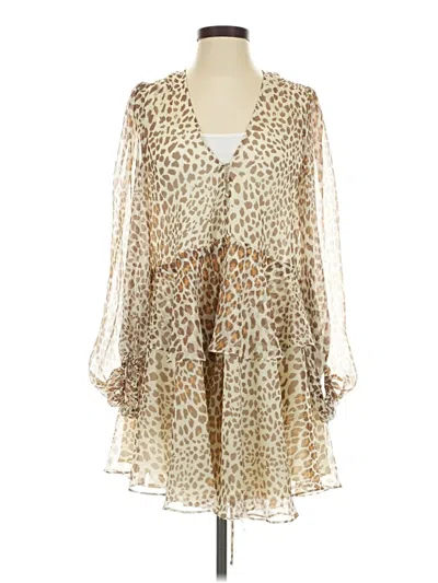 Pre-owned Shona Joy Cocktail Dress In Tan
