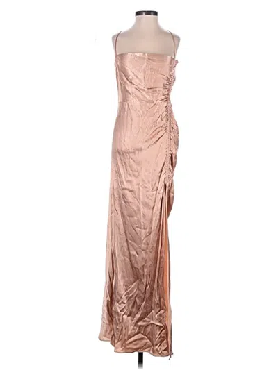 Pre-owned Shona Joy Cocktail Dress In Tan