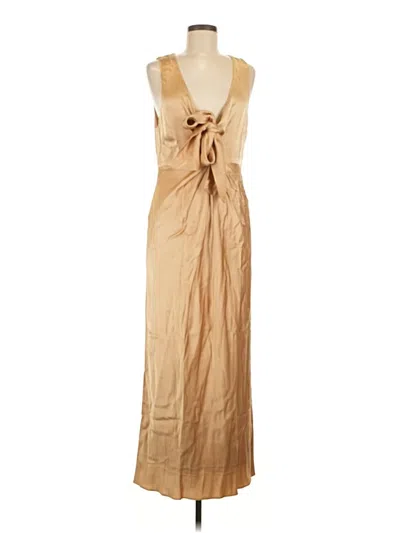 Pre-owned Shona Joy Cocktail Dress In Tan