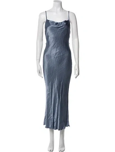 Pre-owned Shona Joy Cowl Neck Knee-length Dress In Blue