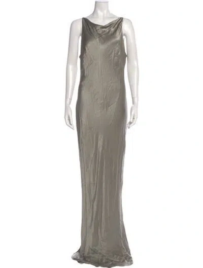 Pre-owned Shona Joy Cowl Neck Long Dress In Gray