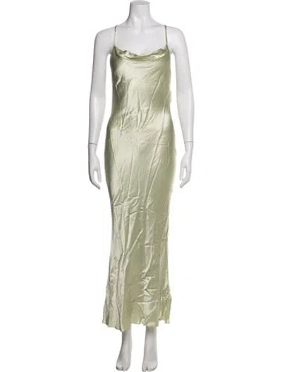 Pre-owned Shona Joy Cowl Neck Long Dress In Green