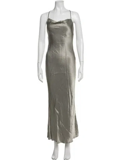 Pre-owned Shona Joy Cowl Neck Long Dress In Green