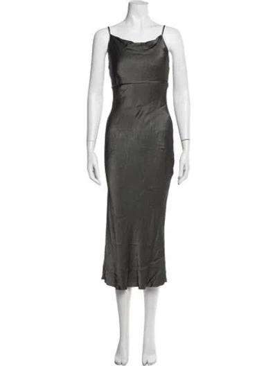 Pre-owned Shona Joy Cowl Neck Long Dress In Grey
