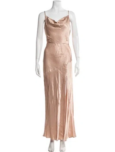 Pre-owned Shona Joy Cowl Neck Long Dress In Purple