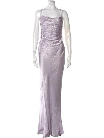 Pre-owned Shona Joy Cowl Neck Long Dress In Purple