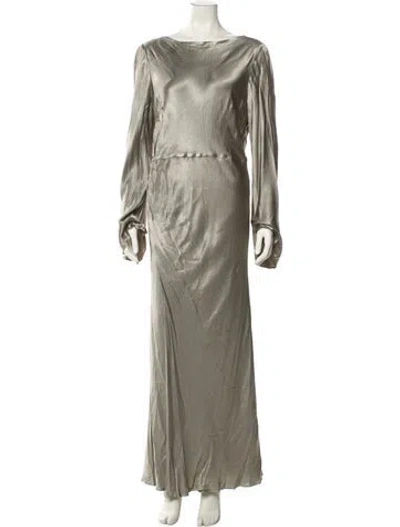 Pre-owned Shona Joy Cowl Neck Long Dress W/ Tags In Gray