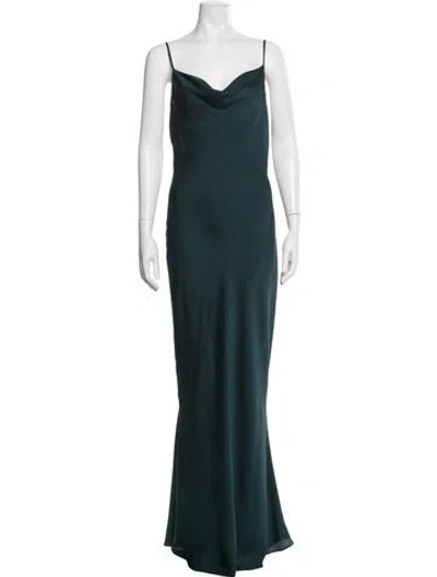 Pre-owned Shona Joy Cowl Neck Long Dress W/ Tags In Green