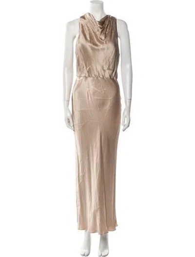 Pre-owned Shona Joy Cowl Neck Long Dress W/ Tags In Neutral