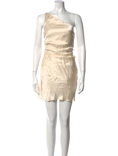 Pre-owned Shona Joy Cowl Neck Mini Dress In Neutral