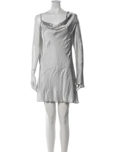 Pre-owned Shona Joy Cowl Neck Mini Dress In Neutrals